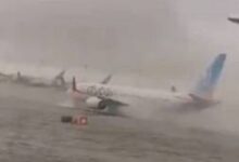 Watch: Dubai Airport runway submerged as heavy rains lash UAE