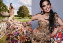 Isha Ambani adds 'floral' touch to Met Gala in Rahul Mishra's sari gown