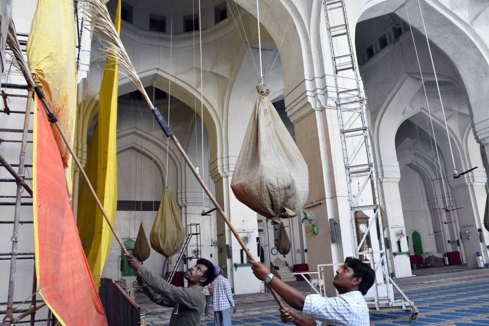 Mecca Masjid gets cleaned ahead of holy Ramzan