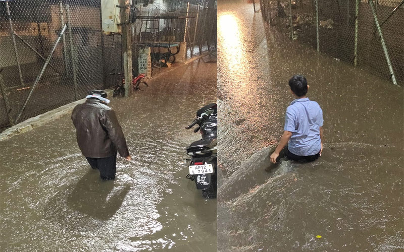 Heavy rain pummels Hyderabad, throws traffic haywire