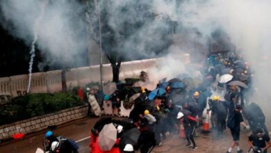 Hong Kong: Protestors clash with riot police, petrol bombs replied with water cannons