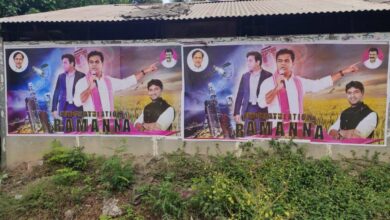 Film star-like posters of KTR dot Hyderabad roads