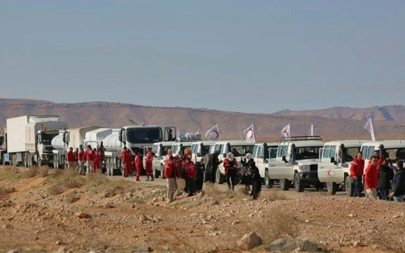 Aid sent to displaced Syrians near Jordan border