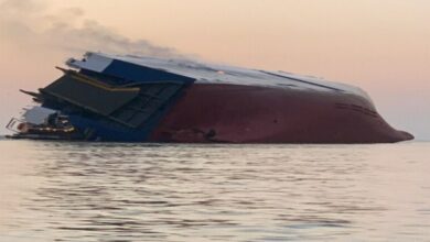 US: 20 rescued, 4 missing after cargo ship capsizes off Georgia coast
