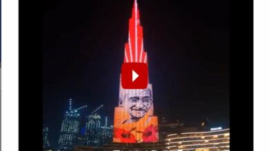 Burj Khalifa lit up with Bapu's images on Gandhi Jayanti