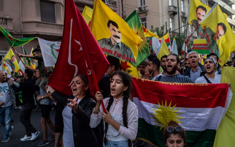 Thousands in Europe march against Turkey's Syria offensive