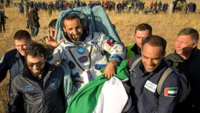Astronaut Hazza returns to Earth
