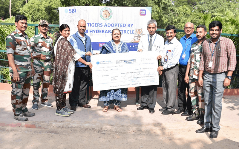 Hyderabad: SBI adopts 15 Tigers in Nehru Zoological Park