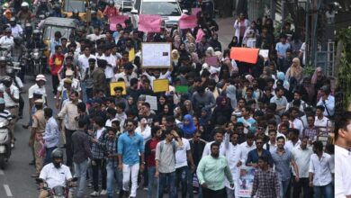 Vet’s rape-murder:Rally taken out by students of Sultan ul uloom