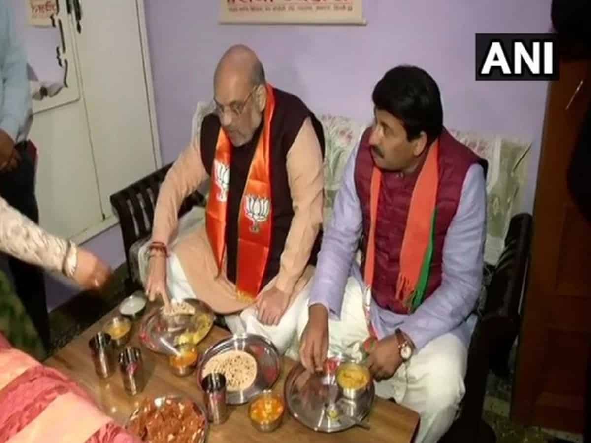 Amit Shah and Manoj Tiwari
