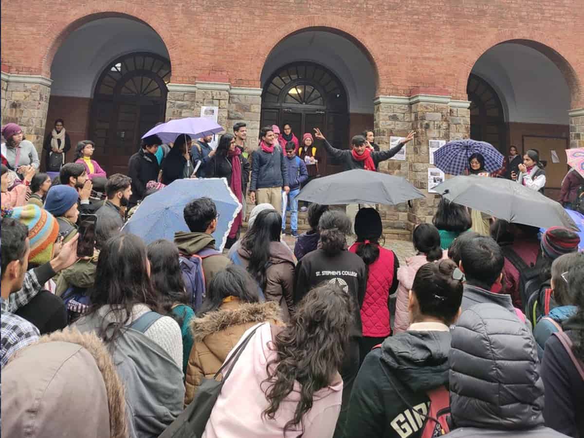 St Stephens protest CAA-NRC, JNU