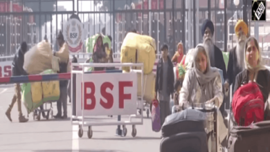 Pakistani Hindu families arriving in India via Wagah Border