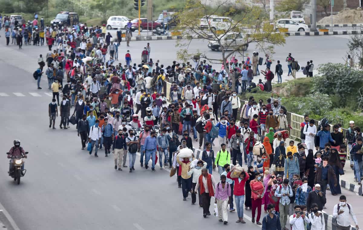 Coronavirus lockdown: Migrant workers walk to their villages
