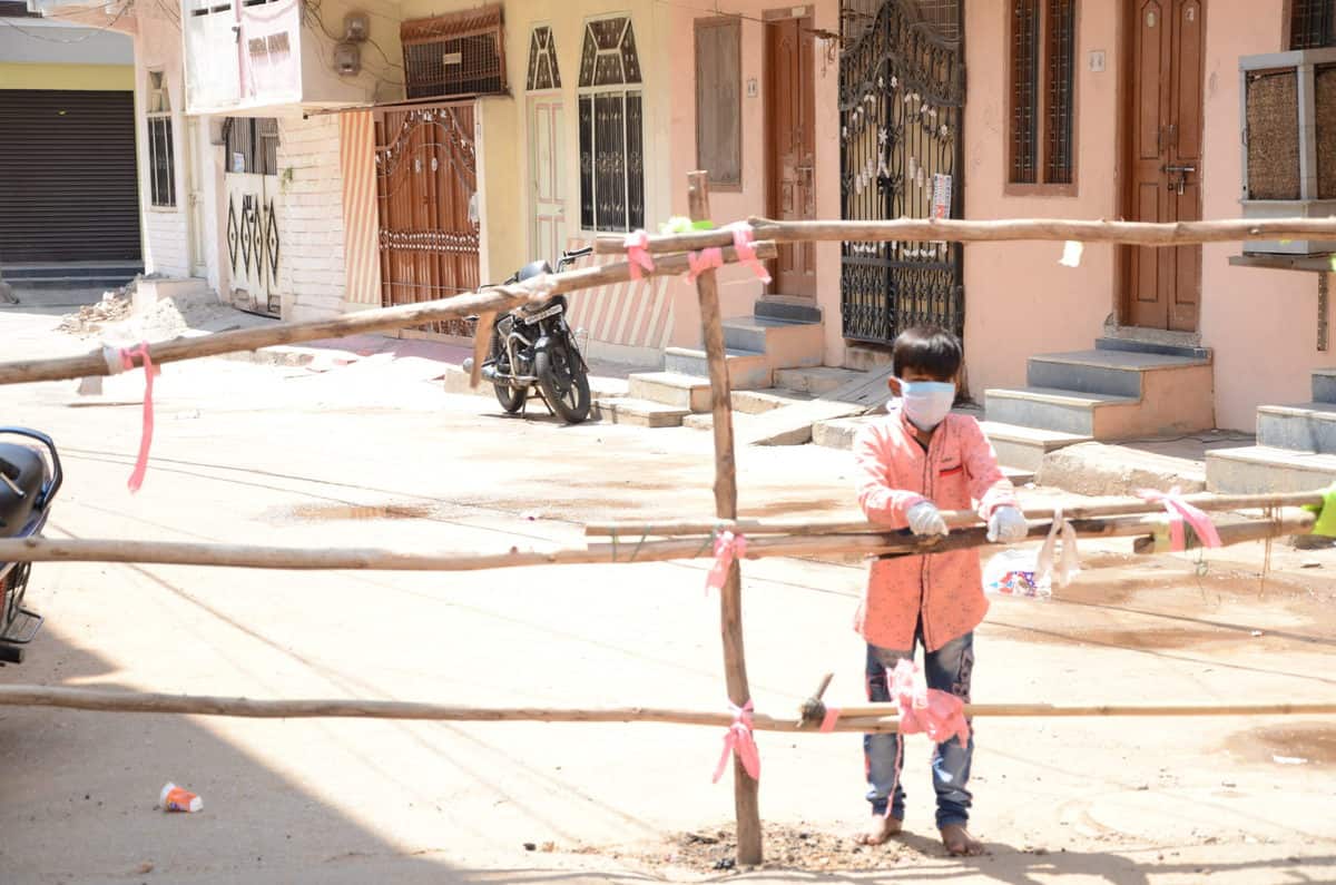 No Entry COVID-19 Containment Zone in Hyderabad. Photo: Mohammed Hussain