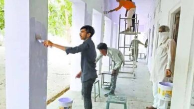 Quarantined migrant workers give makeover to schools in Sikar