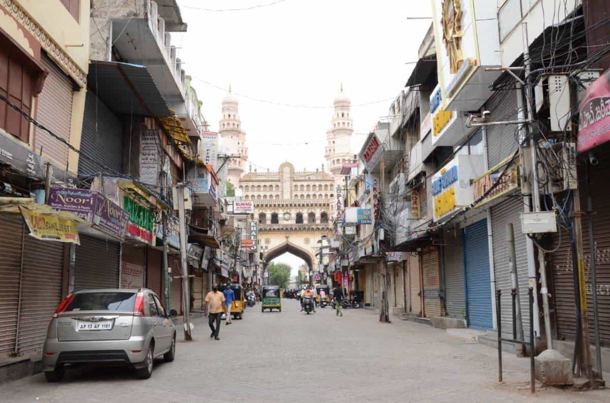 Hyderabad: Most of shops at Charminar remain closed