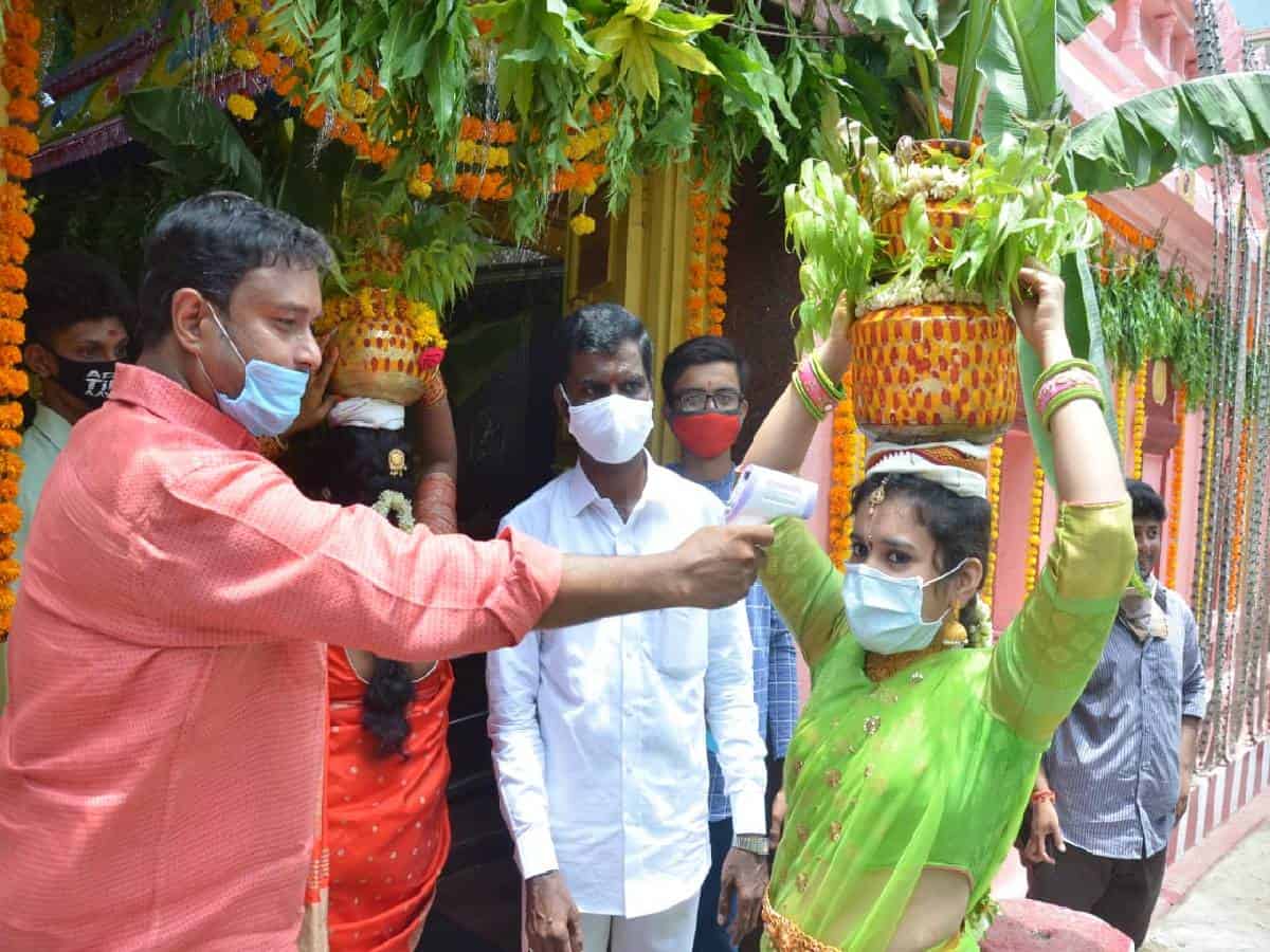 Bonalu festive begins with safety norms amid Corona scare in Hyderabad