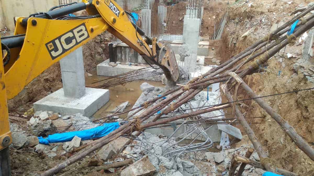 GHMC demolishes unauthorised structures at Gurukul lands