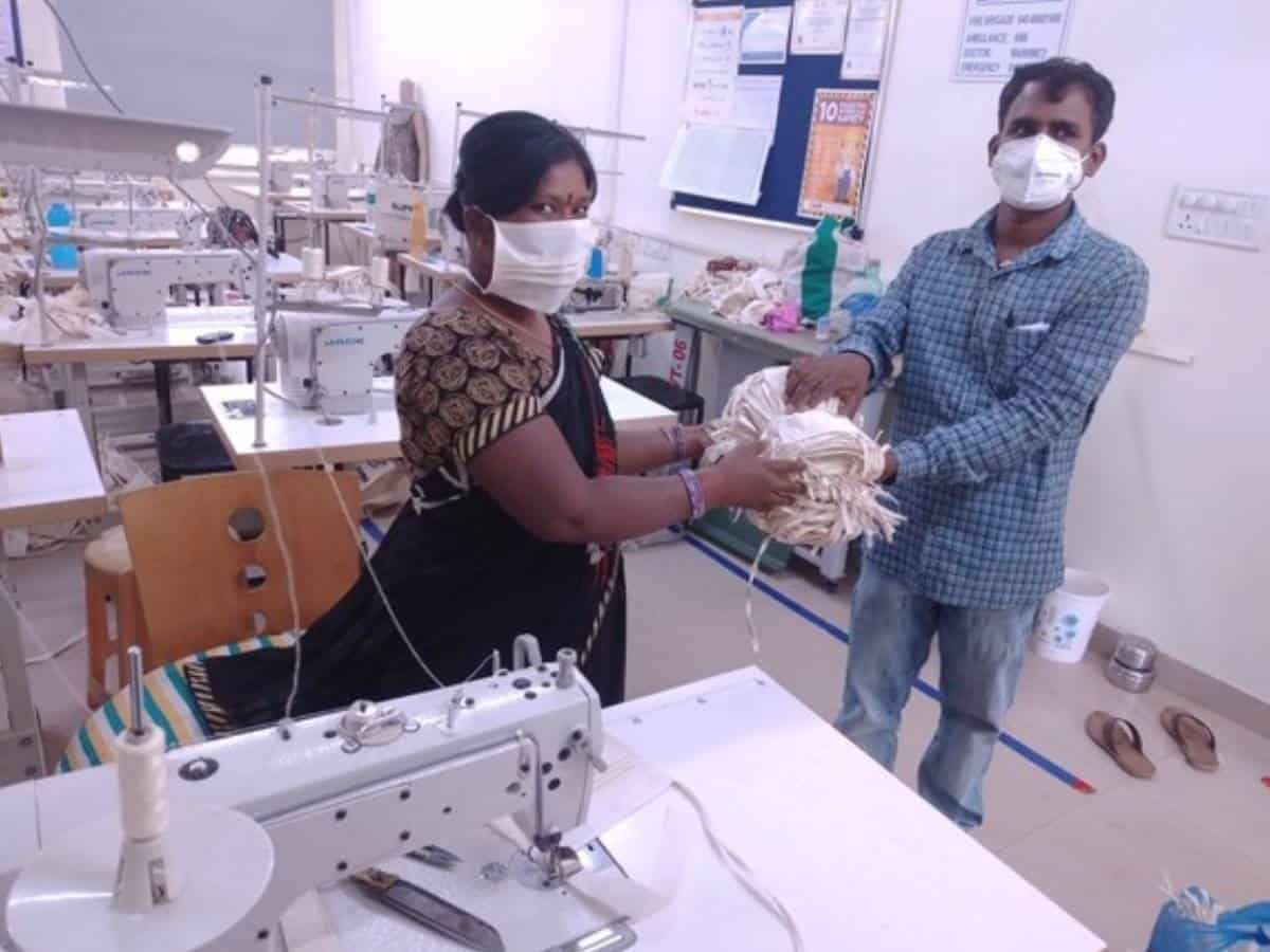 Women of GMRV Foundation, Hyderabad, make 30,000 masks, 6,000 PPE kits in four months