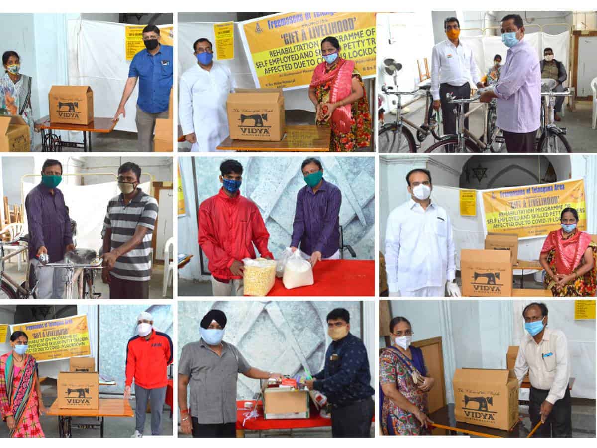 Freemasons of Telangana help needy to restart their petty businesses