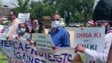 Indian-Americans protest China's aggression against India, human rights violations of Uyghurs