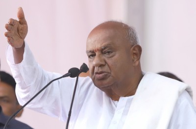 Ex-PM H.D. Deve Gowda takes oath as RS member
