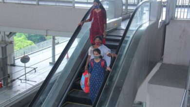 Passengers travelling in Hyderabad Metro Rail