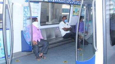 Passengers travelling in Hyderabad Metro Rail