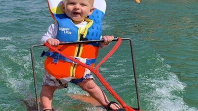 '6-month-old' Rich Humphery became the youngest water skier