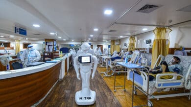 Robot helps COVID-19 patients interact with family
