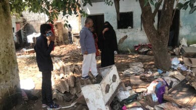 Photos of devasted houses by floods in Balapur