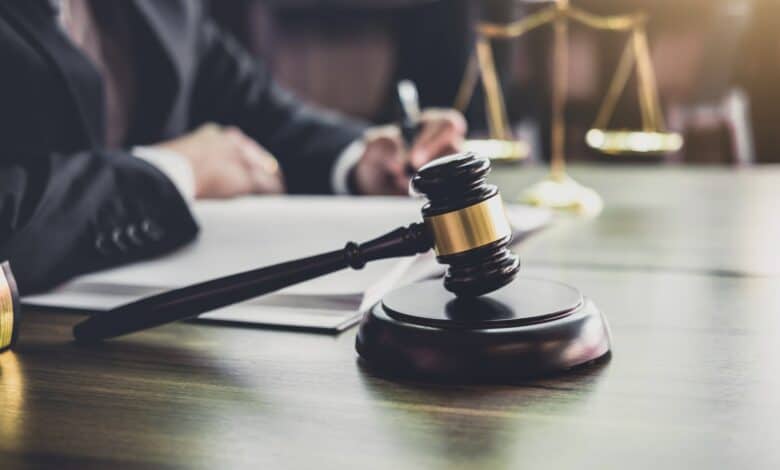 Judge gavel with Justice lawyers