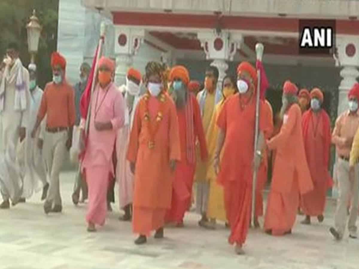 Yogi takes out 'vijay julus' in his capacity as Mahant of Gorakhnath Math