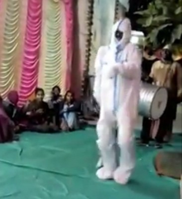 Home quarantined man dances in PPE kit at marriage ceremony