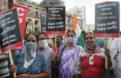 Opposition parties march to support farmers in Bihar, burn Modi effigy