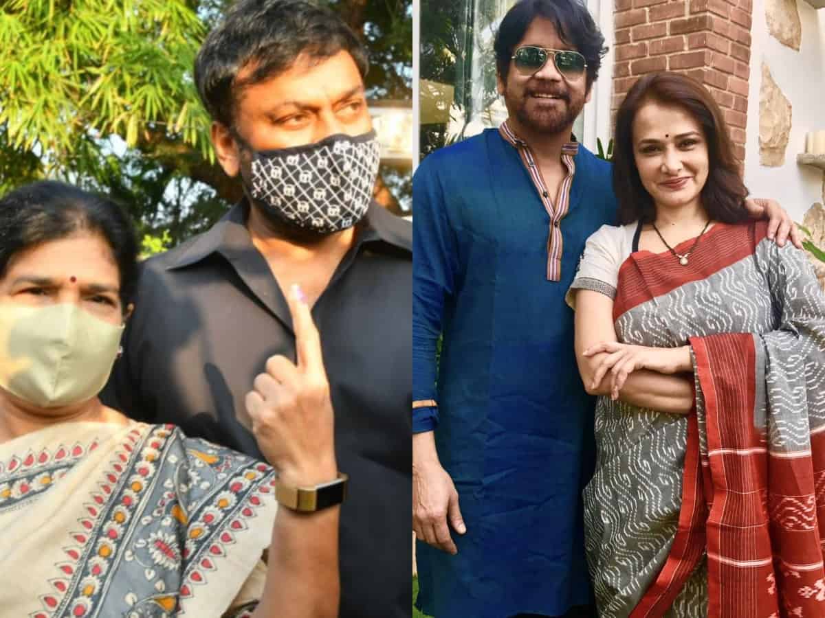 GHMC Elections 2020: Chiranjeevi, Nagarjuna & other celebs cast their votes