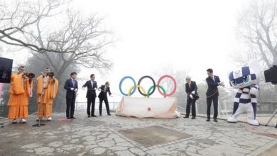 100 days for Tokyo: Olympic Rings unveiled on Mount Takao