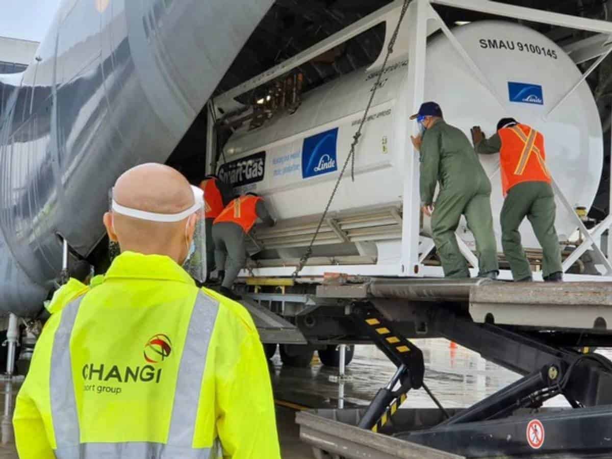 COVID-19: Indian Air Force transports four cryogenic oxygen containers from Singapore