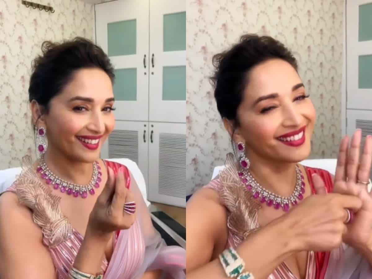 Watch: Madhuri Dixit joins viral 'Bajre Da Sitta' trend