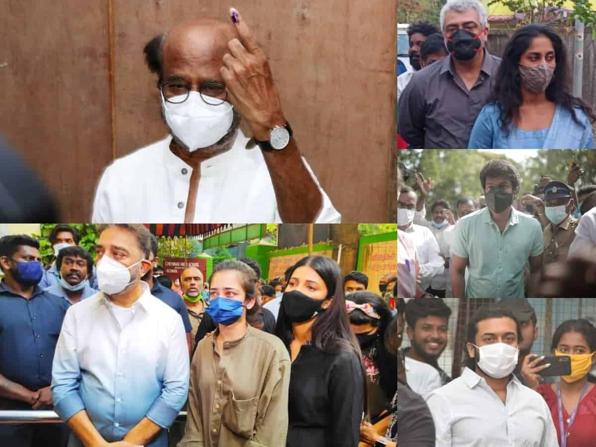 TN elections: Rajnikanth, Kamal Hassan, Vijay, Ajith among others cast vote
