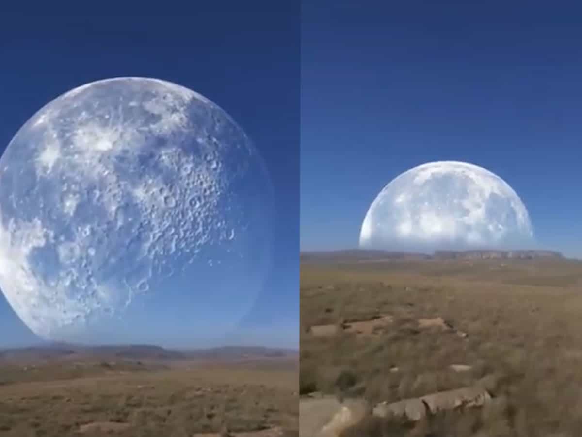 Viral video of gigantic moon is super fake