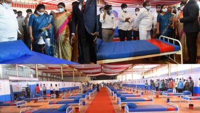 MLC Kavitha inaugurates 300-bed COVID isolation center at Calvary Temple