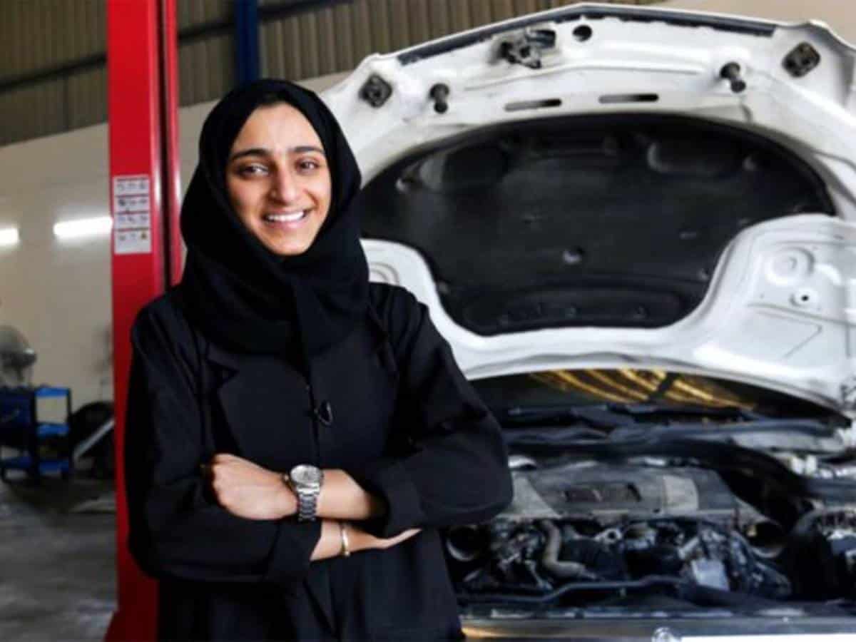 Huda Al Matroushi, the first Emirati female car mechanic