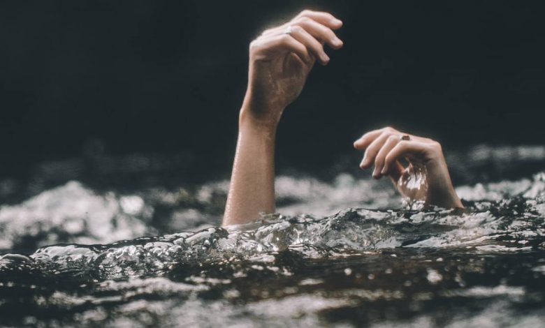 Representational image of someone drowning