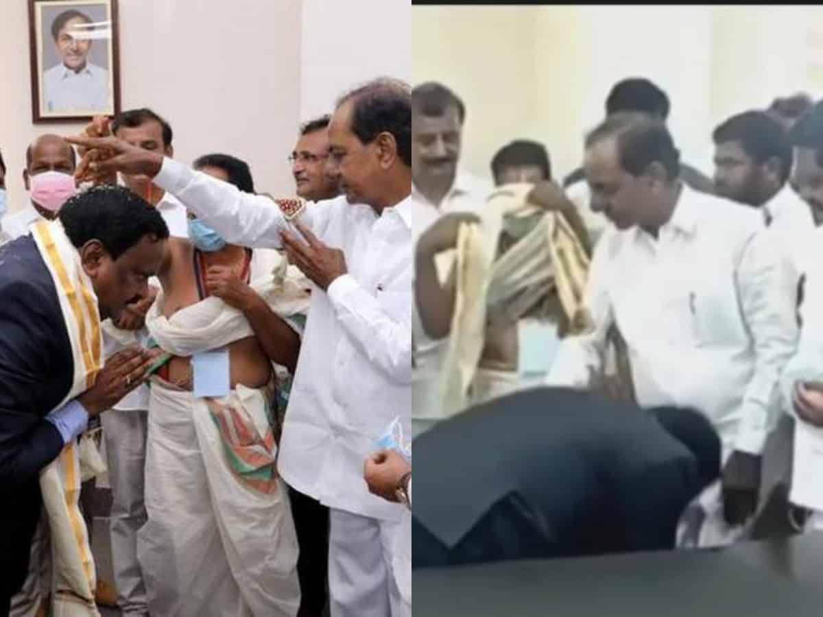Siddipet collector touches KCR’s feet at official event; draws ire