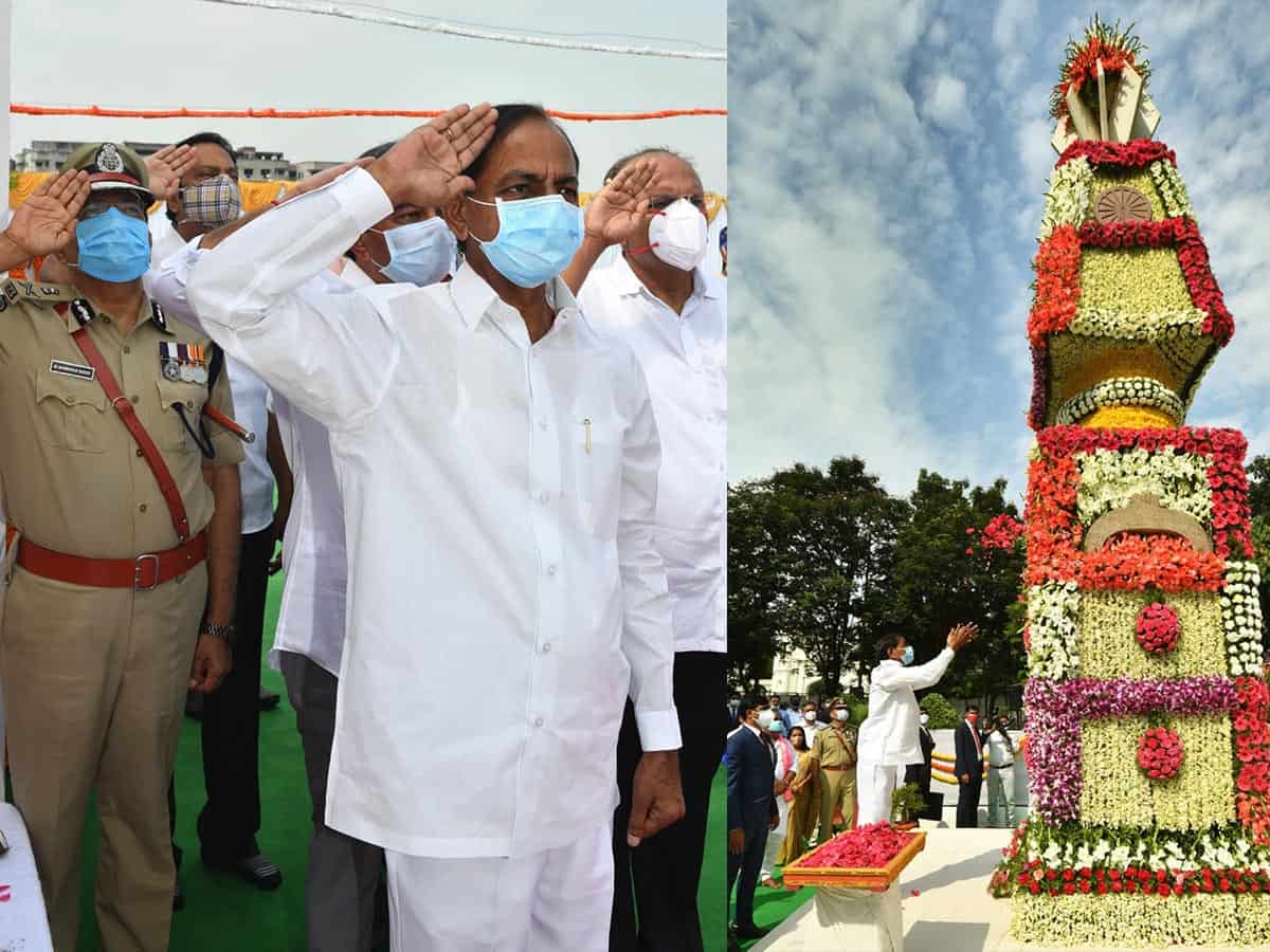Telangana formation day: CM KCR hoists flag, pays homage to martyrs