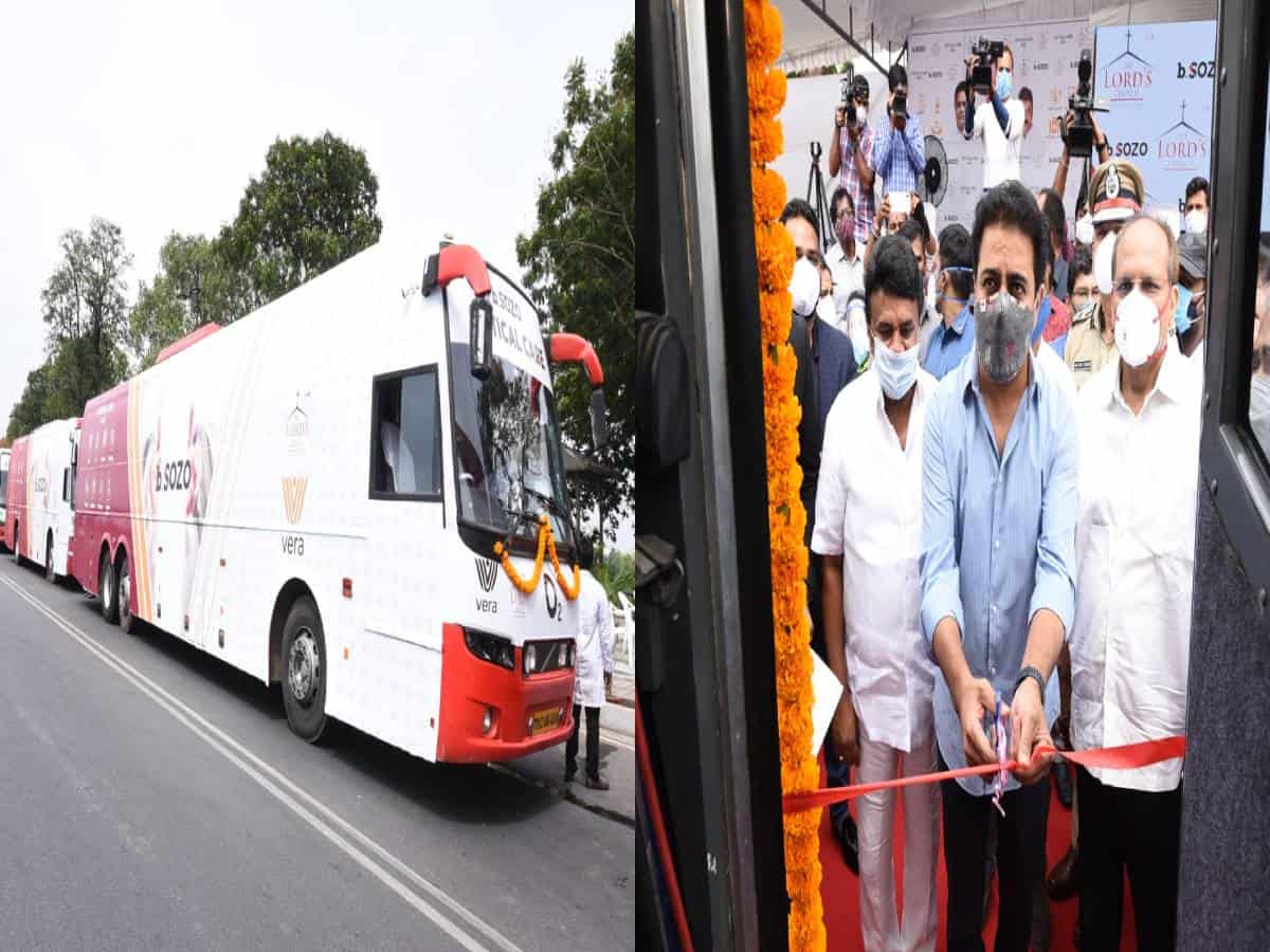 Hyderabad: KTR launched 30 mobile ICU buses