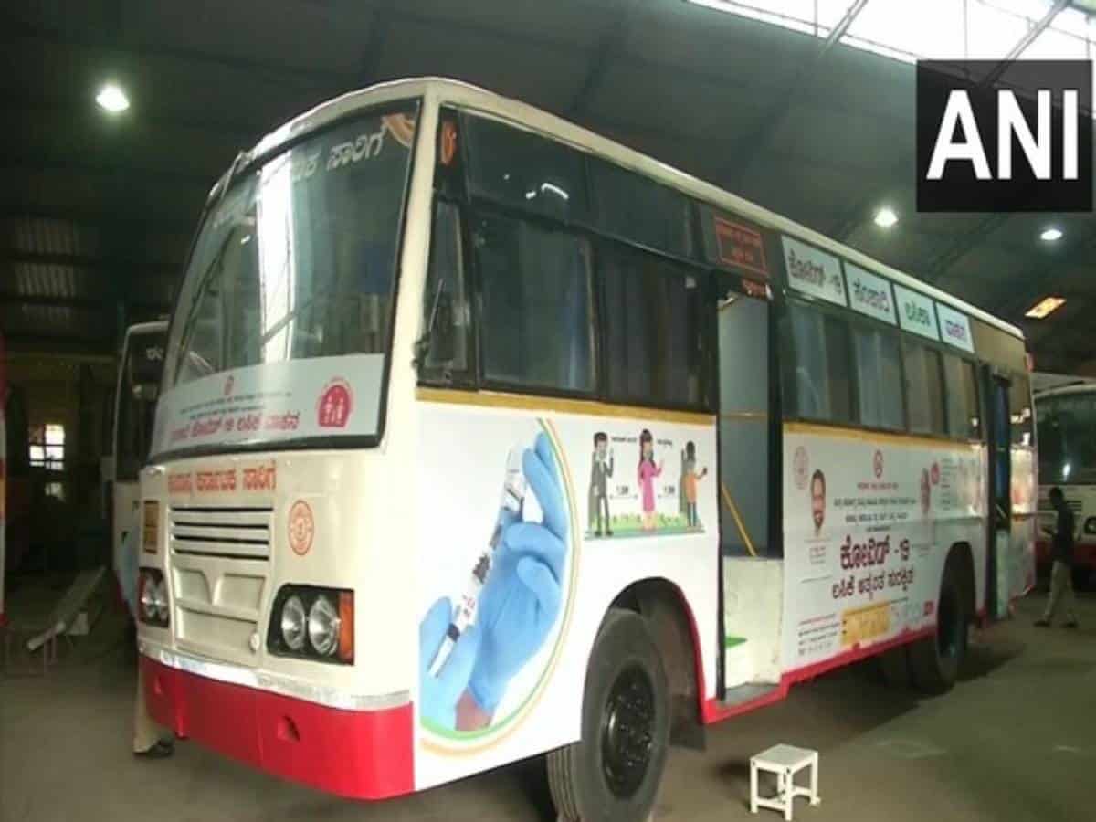 Karnataka: NEKRTC converts buses into mobile vaccine centers
