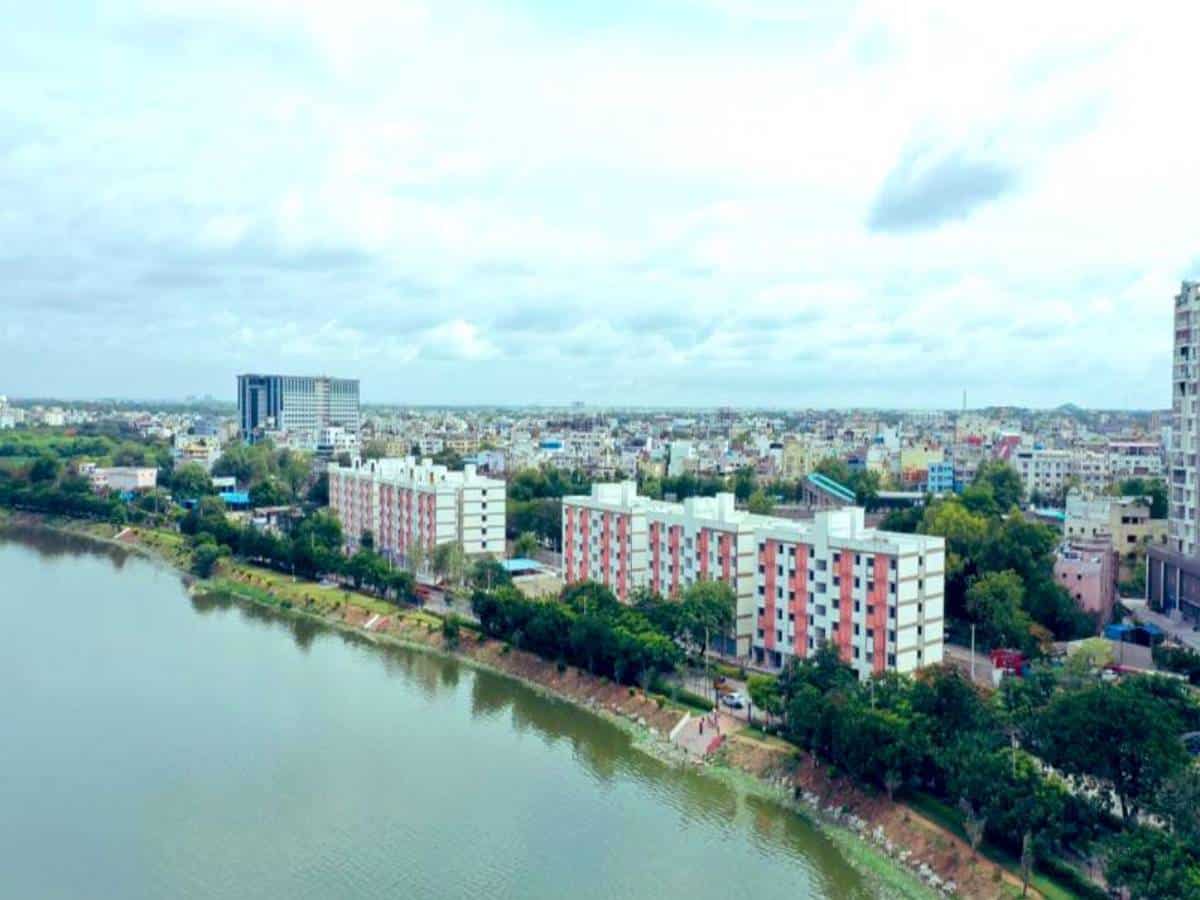 Hyderabad: KTR inaugrated 2BHK houses for poor with a lake view