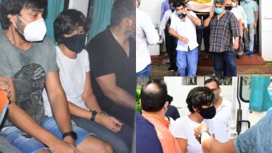 Pictures and videos from Mandira Bedi's husband Raj Kaushal's funeral